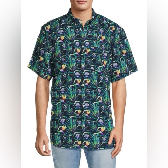 Wesc Other - WESC Oden Geo Floral Acp Button Front Shirt Floral Abstract Design size L